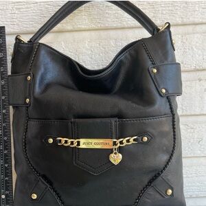 Juicy Couture Black Shoulder Bag with Gold Accents